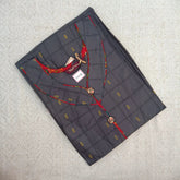 Women's Adorable V Neck Davy Grey Printed Kurti with Side Pocket